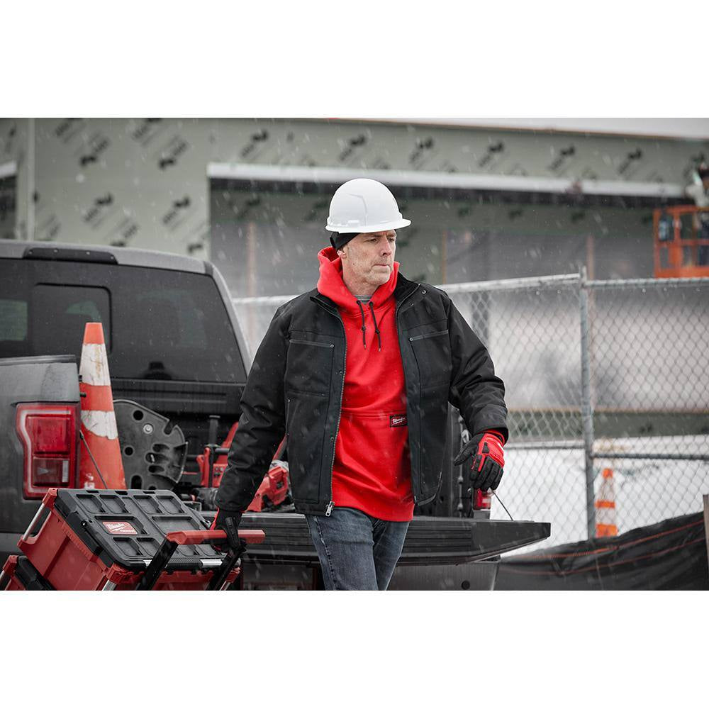 Men'S Large Red Heavy-Duty Cotton/Polyester Long-Sleeve Pullover Hoodie