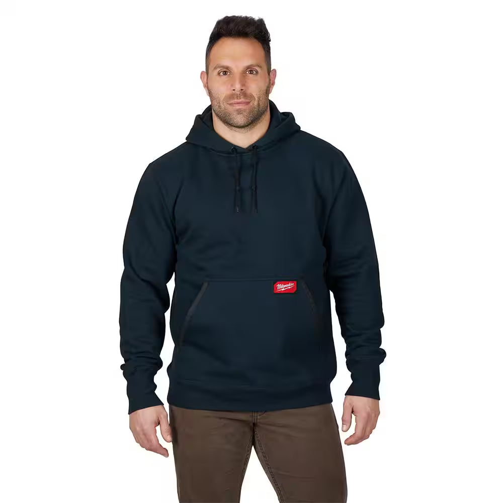 Men'S 2X-Large Blue Heavy-Duty Cotton/Polyester Long-Sleeve Pullover Hoodie