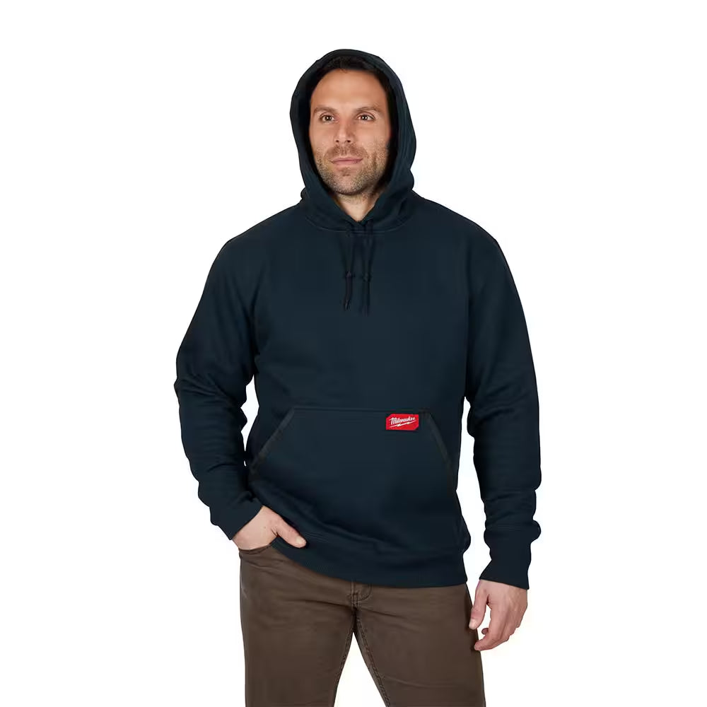 Men'S 2X-Large Blue Heavy-Duty Cotton/Polyester Long-Sleeve Pullover Hoodie
