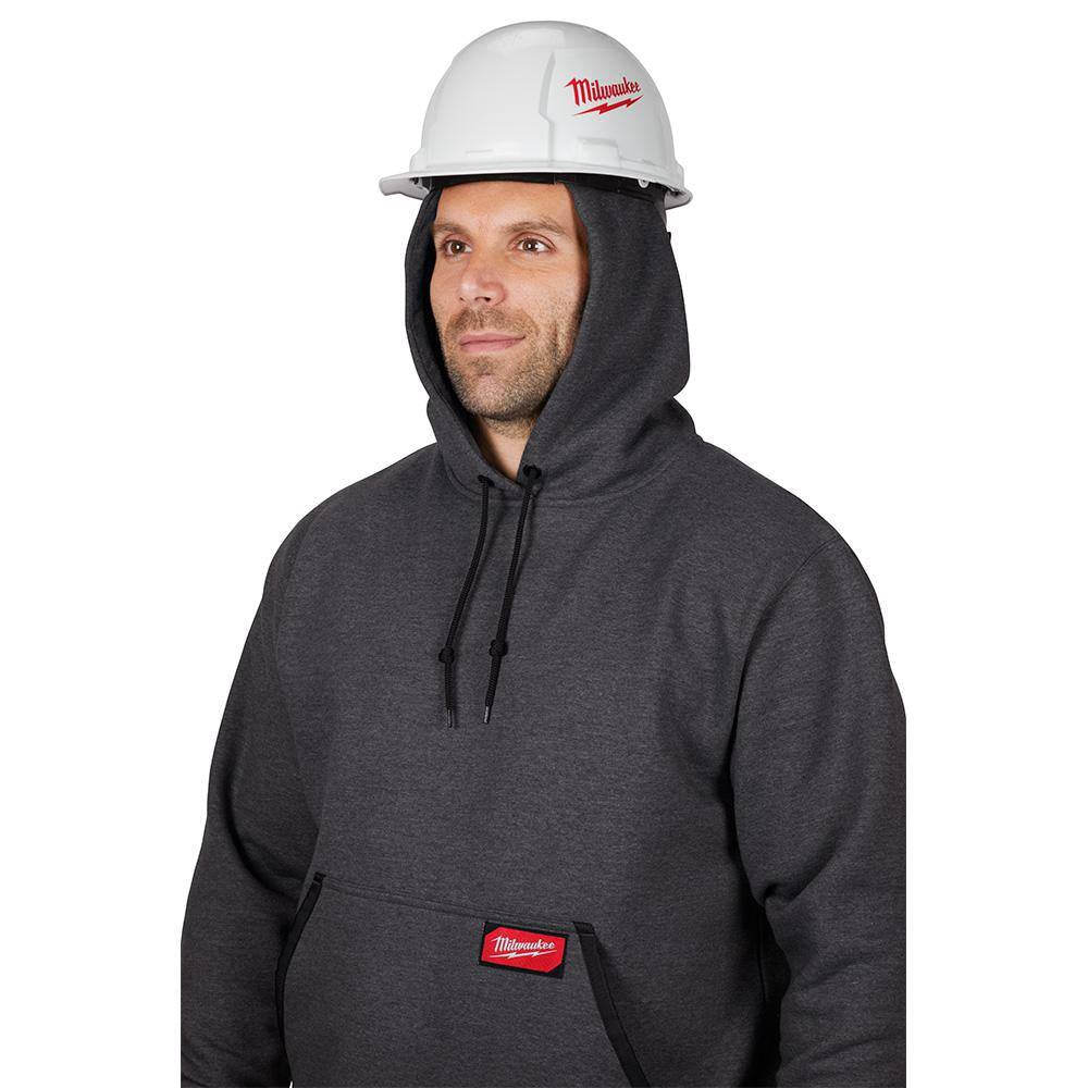 Men'S 3X-Large Gray Heavy-Duty Cotton/Polyester Long-Sleeve Pullover Hoodie