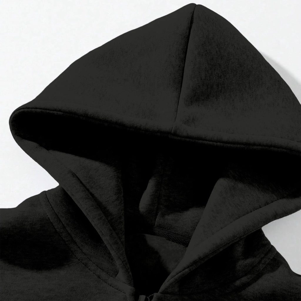 Men'S Quarter Zip Hoodies Zip up Solid Color Hoodie Long Sleeve Drop Shoulder Sweatshirt Casual Pullover Black XL