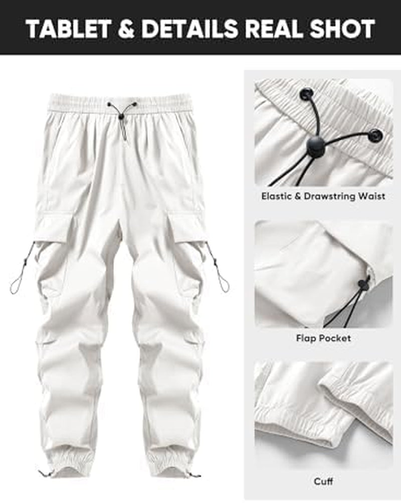 Mens Loose Fit Drawstring Y2K Baggy Parachute Cargo Pants