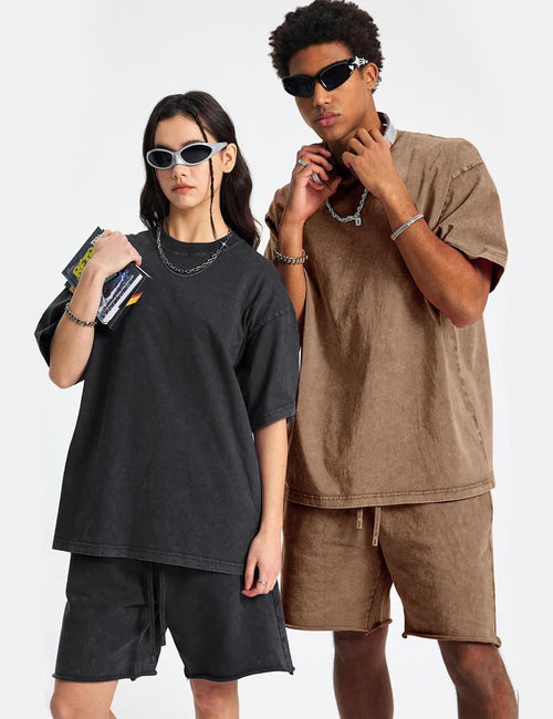 4 Pack Oversized Tshirts for Men Acid Wash T-Shirts Vintage Heavyweight Shirt Cotton Tees