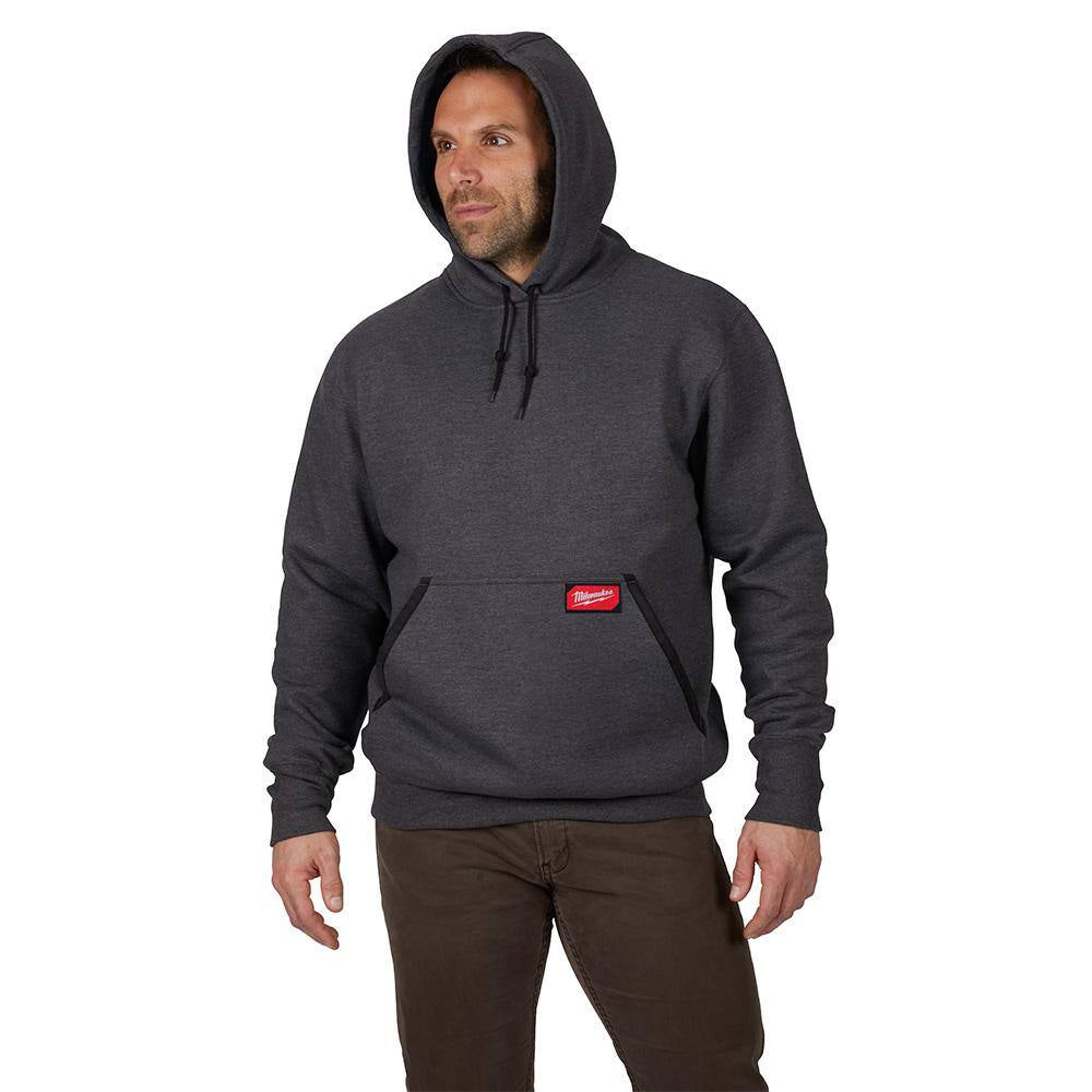 Men'S 3X-Large Gray Heavy-Duty Cotton/Polyester Long-Sleeve Pullover Hoodie