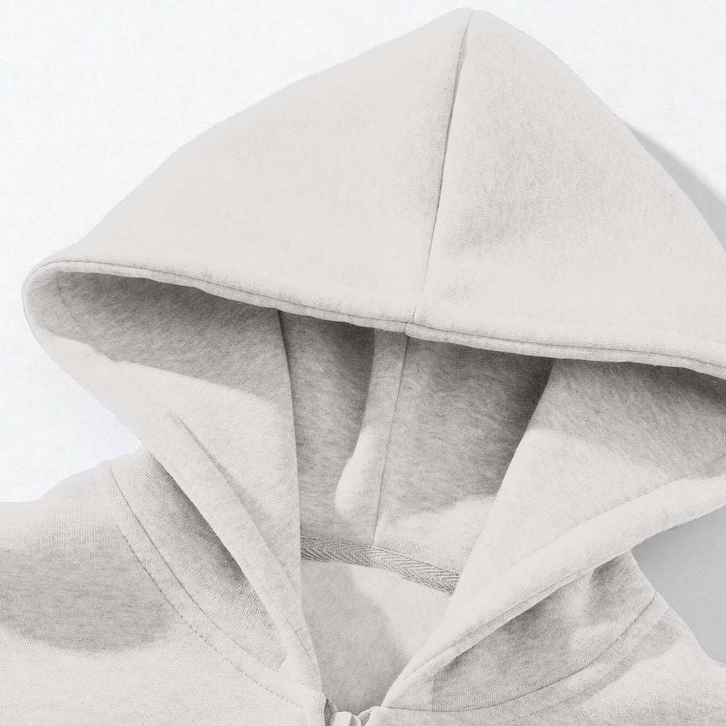 Men'S Quarter Zip Hoodies Zip up Solid Color Hoodie Long Sleeve Drop Shoulder Sweatshirt Casual Pullover White L