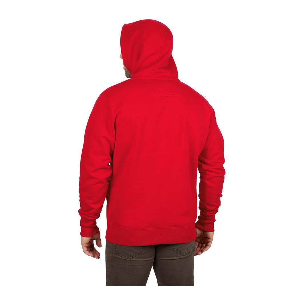 Men'S Large Red Heavy-Duty Cotton/Polyester Long-Sleeve Pullover Hoodie