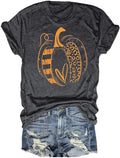 Womens Funny Leopard Pumpkin Shirts Short Sleeve Halloween Thanksgiving Fall T-Shirts Graphic Tee Tops
