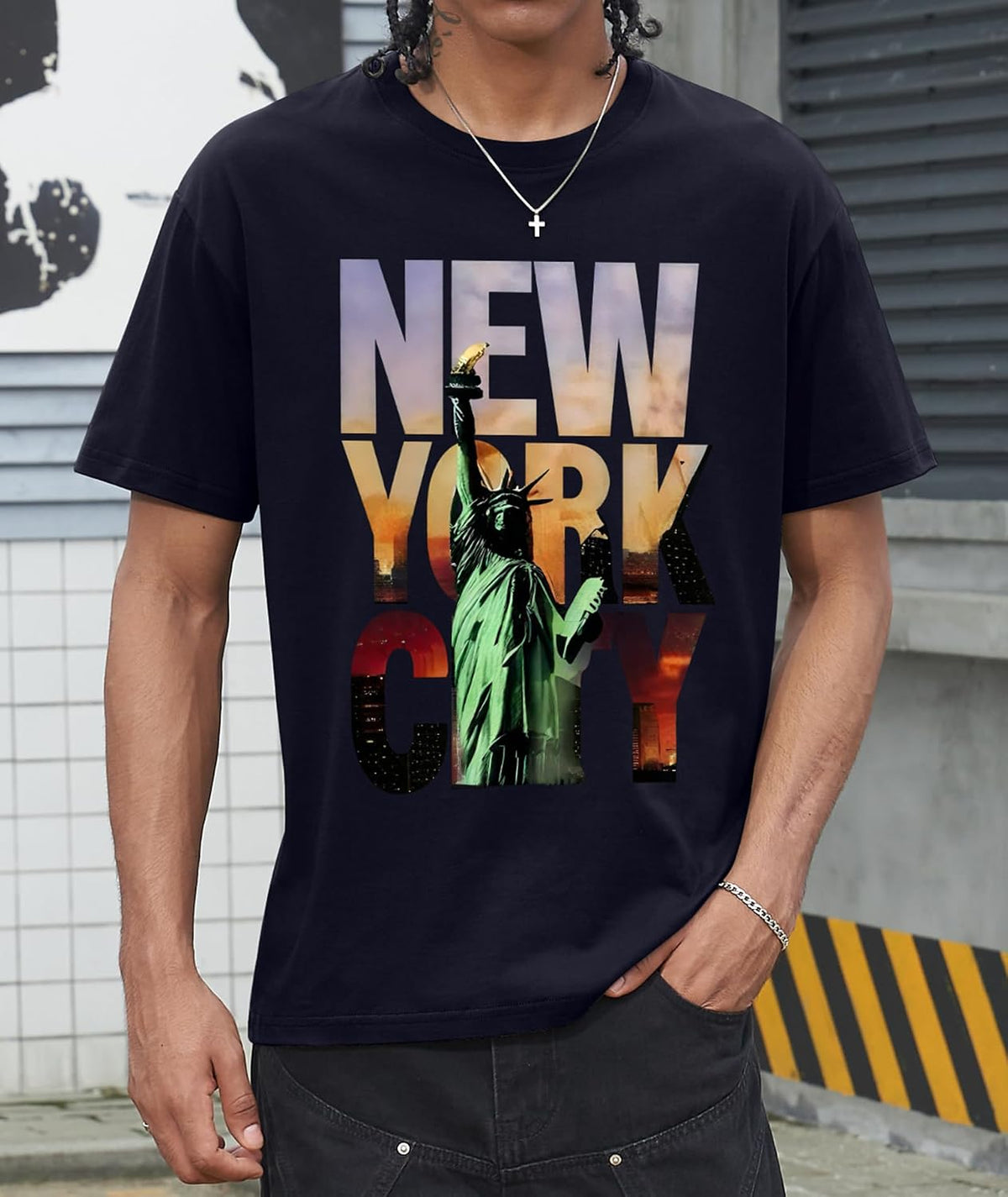 Mens Graphic T Shirt Summer round Neck Regular Casual Vintage Tees