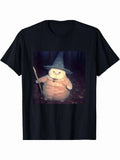 Wizard Cat Weird Funny Halloween Cat Meme T-Shirt Gifts for Teens Boys Menfunny and Fun Short-Sleeved T-Shirt| S-5XL SIZE