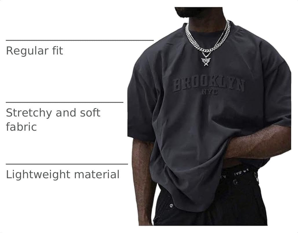 Men'S Oversized T Shirt Graphic Short Sleeve Tee Tops Streetwear