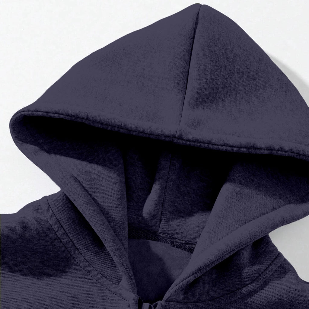Men'S Quarter Zip Hoodies Zip up Solid Color Hoodie Long Sleeve Drop Shoulder Sweatshirt Casual Pullover Navy XL