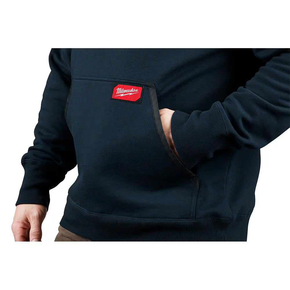 Men'S 2X-Large Blue Heavy-Duty Cotton/Polyester Long-Sleeve Pullover Hoodie