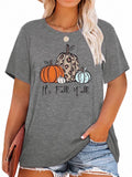 Pumpkin plus Size Women Tshirt Its Fall Yall Thanksgiving Short Sleeve Graphic Tees