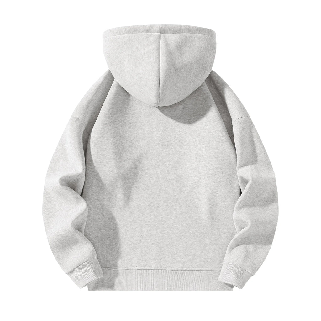 Men'S Quarter Zip Hoodies Zip up Solid Color Hoodie Long Sleeve Drop Shoulder Sweatshirt Casual Pullover White L