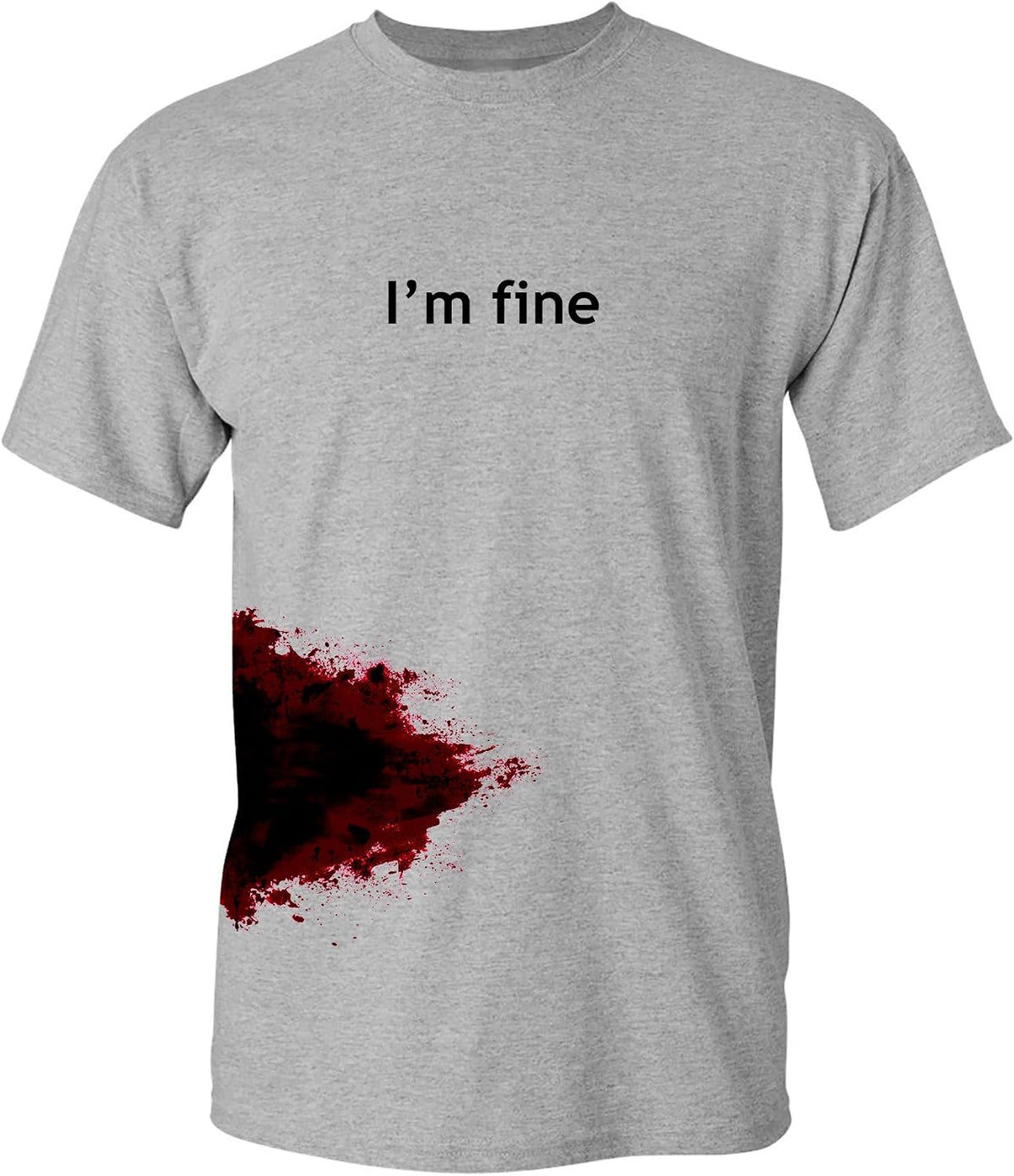 I'M Fine Shirt Bloody Halloween Costume Funny Horror Graphic Novelty Tshirt