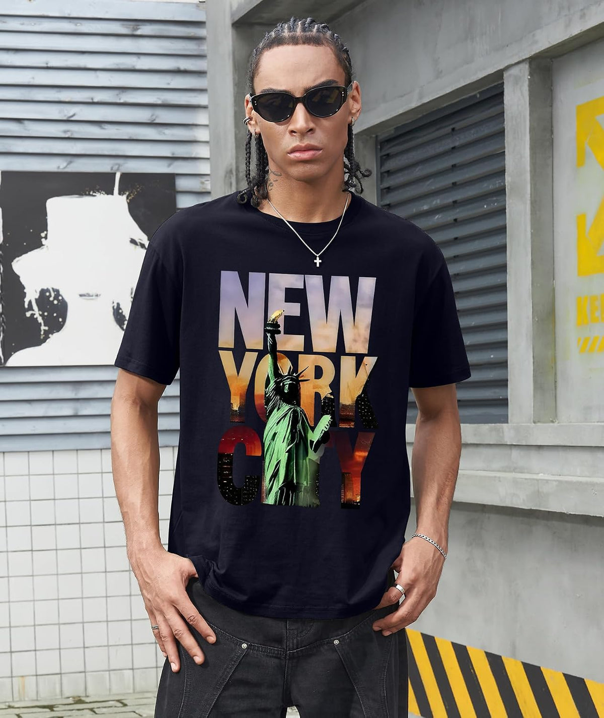 Mens Graphic T Shirt Summer round Neck Regular Casual Vintage Tees