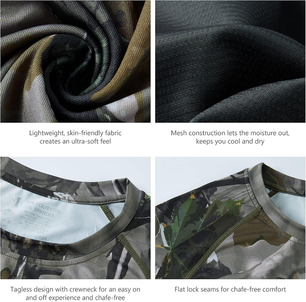 Men'S Hunting Camo Performance Long Sleeve Shirt Fishing UPF50+ FS13M